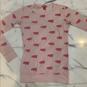 Primp pink pig shirt. With rhinestones